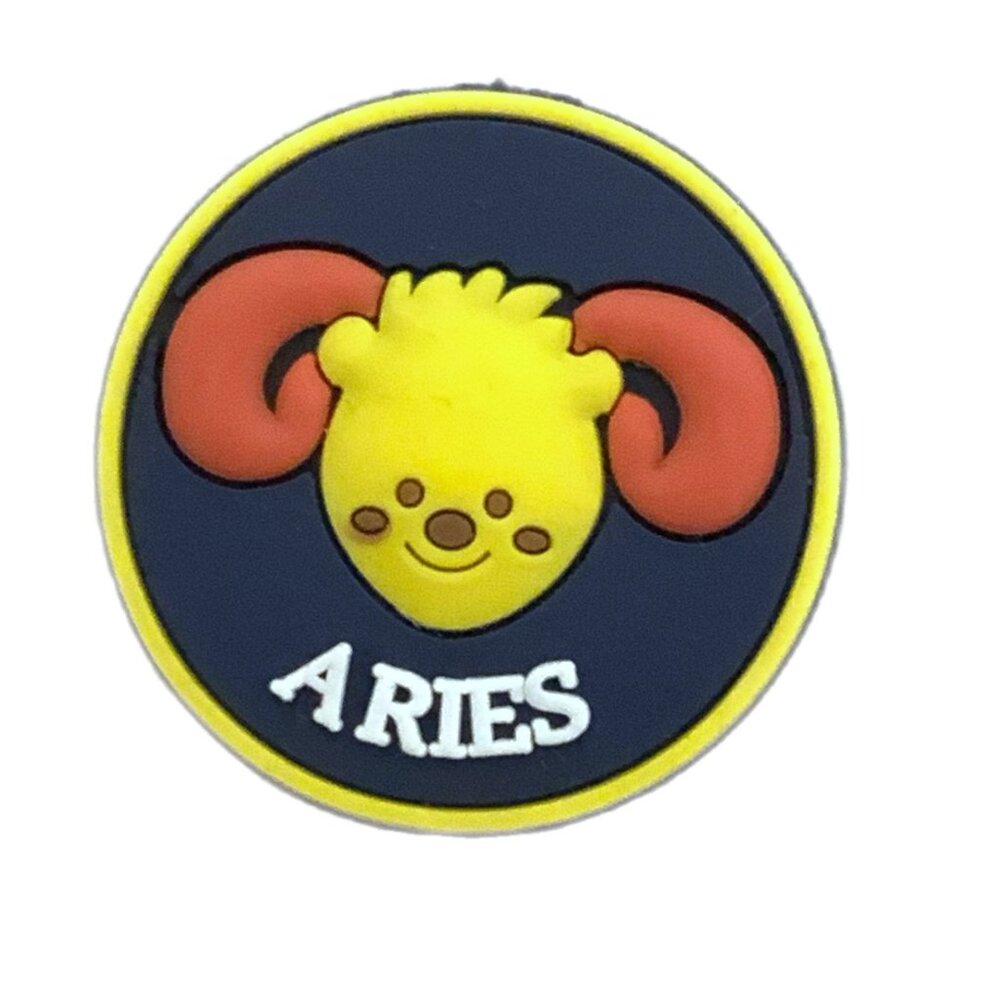 Aries Zodiac Sign Cartoon Blue Yellow Croc Charm